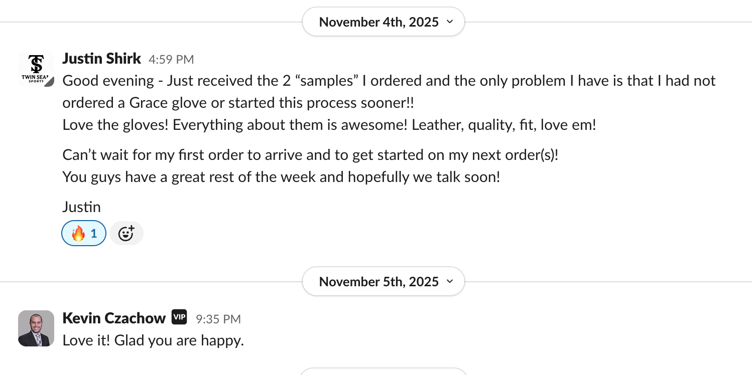 Customer message