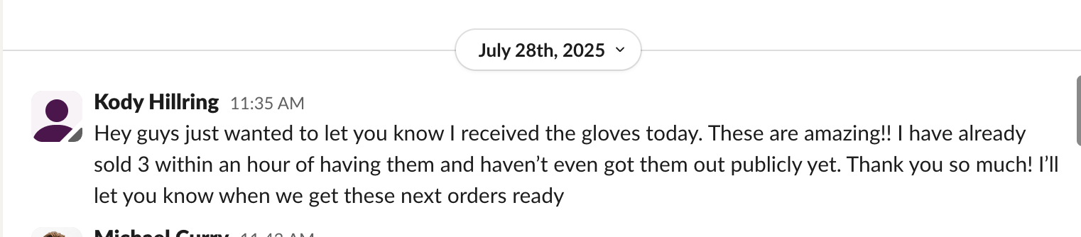 Customer message